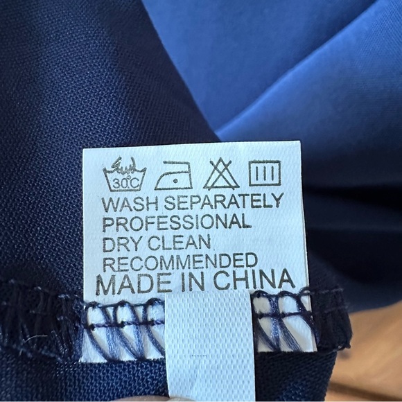 A-Line Navy Blue Button-Down Sleeveless Blouse Thin Straps Tank Top - Picture 8 of 11